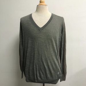 G Star Raw v neck retro gray brown merino wool sweater M